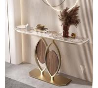 IRHIGBGX Table Console Moderne avec Base géométrique, Table d'entrée en marbre, Table de canapé étroite et Longue, Table d'appoint contemporaine for Salon, entrée, Couloir, décoration d'intérieur