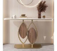 IRHIGBGX Table Console Moderne avec Base géométrique, Table d'entrée en marbre, Table de canapé étroite et Longue, Table d'appoint contemporaine for Salon, entrée, Couloir, décoration d'intérieur