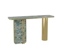 IRHIGBGX Table Console Moderne avec Plateau en Texture marbre Arc, Longues Tables d'entrée, Base en métal, Table d'appoint contemporaine étroite for Salon, Couloir, Hall d'entrée