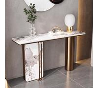IRHIGBGX Table Console Moderne avec Plateau en Texture marbre Arc, Longues Tables d'entrée, Base en métal, Table d'appoint contemporaine étroite for Salon, Couloir, Hall d'entrée