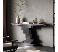 IRHIGBGX Table d'entrée avec Plateau en marbre, Console Industrielle, Table d'appoint Longue et étroite, pour entrée, Couloir, entrée, Hall d'entrée, Base en métal