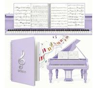 Irich Porte-partitions de musique A4, 15 poches/60 pages, pour partitions | Classeur à partitions pliable et imperméable - Violet - Classeur à onglets pour documents, papier, œuvres d'art, peintures