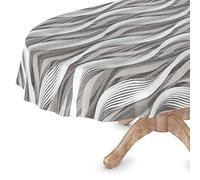 Irina Nappe en toile cirée lavable, rectangulaire, ronde, ovale, gaufrage de qualité supérieure, pour table de jardin, élégance, ovale, bord coupé, 140 x 260 cm