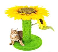 IRIRI Arbre à Chat en Forme de Fleur avec griffoir, Coussin en Peluche, décoration de Noël Tournesol, Jouet interactif for Chatons à Grimper, se Reposer et Jouer.(Sunflower)
