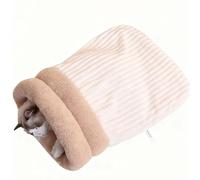 IRIRI Autumn and Winter Cat Sleeping Bag Semi-Enclosed Cat Bed Super Soft and Warm Pocket Nest for Small and Medium Pet Can Be Washed(Beige,L)
