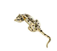 IRIRI Broche guépard dorée - Épingle léopard en émail avec strass, bijoux animaux for cadeaux de manteau/robe