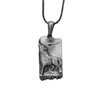 IRIRI Collier avec Pendentif Loup Punk for Homme - Design Animalier Audacieux, chaîne en étain Pur, réglable 60 + 5 cm, Bijou Hip-hop Unisexe for Halloween, Usage Quotidien et Cadeaux for Couples