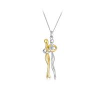 IRIRI Collier en Argent Sterling S925 pour Femme, Pendentif Ajustable, pour la Saint-Valentin, Un Anniversaire ou la fête des mères, hypoallergénique(BSN450 (Friendship))