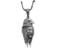 IRIRI Collier Hip-hop for Homme avec Pendentif Aigle et Chasseur - Design Punk, chaîne en étain Pur, réglable 60 + 5 cm, Bijou Unisexe for Streetwear, Halloween et Cadeaux de Couple