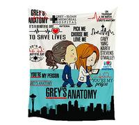 IRIRI Couverture en Flanelle Grey's Anatomy, Douce et Chaude, Idéale for La Sieste, Le Bureau, Le Lit, Le Canapé ou Les Voyages(100 * 150cm)