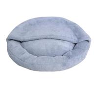 IRIRI Cozy Shell Cat Bed Full Plush Warm Enclosed Cave for Indoor Soft Pet Bed for Kittens Adult Cats(Gris,M)