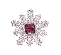 IRIRI French Sweet Pink Snowflake Crystal Brooch - Fashion Temperament Accessory for Dresses