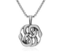 IRIRI Hip Hop Silver Snake Pendant Necklace for Men & Women, Vintage Y2K Amulet Long Chain for Autumn Winter Sweaters, Adjustable 60+5cm Box Chain with Pure Tin Material