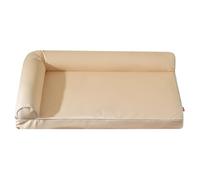 IRIRI Large Dog Orthopedic Bed, Waterproof Memory Foam Pet Bed with Side Rails, Non-Slip Bottom, Removable Washable Cover, Gray(Beige,S)