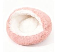 IRIRI Plush Semi-Enclosed Cat Bed Indoor Dog Soft Cats Bed Comfortable Pet Home Rest and Sleep Gift(Rose,S)