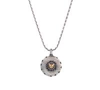 IRIRI S925 Sterling Silver Cat Pendant Necklace, Embossed Antique-Finish Charm, 50cm/55cm Chain(S,50cm chain)