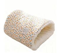 IRIRI Warm Velvet Fabric Bed for Cats Dogs Winter Autumn Comfortable Soft Fleece Bucket Type Blue Sleeping Bag for Kittens Pet House(Tangerine Yellow,14.57x18.11in)