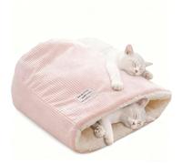 IRIRI Warm Velvet Fabric Bed for Cats Dogs Winter Autumn Comfortable Soft Fleece Bucket Type Blue Sleeping Bag for Kittens Pet House(Rose,12.60x15.75in)