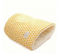 IRIRI Warm Velvet Fabric Bed for Cats Dogs Winter Autumn Comfortable Soft Fleece Bucket Type Blue Sleeping Bag for Kittens Pet House(Duck Yellow,12.60x15.75in)