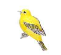 IRIRI Women's Enamel Bird Brooch Pin - Gold/Silver Tone with Crystal Rhinestones - Blue/Yellow Animal Lapel Jewelry for Dress Scarf(Jaune)