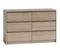 IRIS 120 - Commode moderne chambre/bureau/salon 120x75x40 + 6 tiroirs - Meuble de rangement Chiffonier Style Scandinave - Dressing