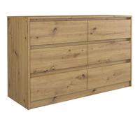 IRIS 120 - Commode moderne salon chambre bureau - 120x75x40 cm - 6 tiroirs - Meuble de rangement - Aspect bois