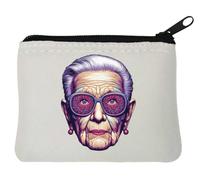 Iris Apfel Porte-monnaie en néoprène avec logo Blanc 10 x 11 cm
