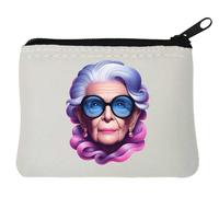 Iris Apfel Porte-monnaie en néoprène Blanc 10 x 11 cm