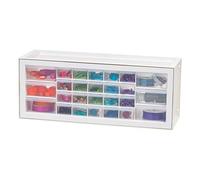 IRIS Armoire de rangement pour petites pièces, fournitures de couture et d'artisanat, blanc, 26 tiroirs