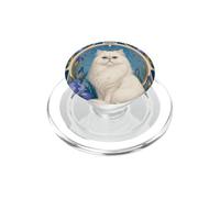 Iris Art Nouveau Chat Persan Blanc PopSockets PopGrip pour MagSafe