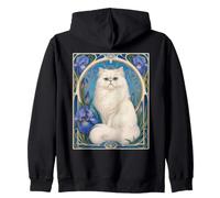 Iris Art Nouveau Chat Persan Blanc Sweat à Capuche