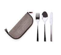 Iris Barcelona Housse de Couverts Universelle avec élastique de Fixation et Fermeture éclair, Couleur Grise. Housse Universelle pour Tous Types de Couverts en Acier Inoxydable. Étui Porte-Couverts