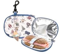 Iris Barcelona - Sac à goûter Porte-bougeoirs pour enfants Snack Rico, couleur bleue | Sac de repas porte-bouçons, envois réutilisables et écologiques sans BPA