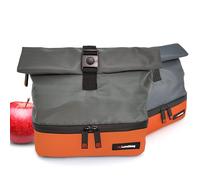 Iris Barcelona Sac thermique compact 2 en 1, base isolante pour boîte + compartiment supérieur plastifié, enroulable, léger et pratique, fermeture à glissière et clip, idéal pour le travail, l'école