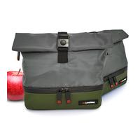 Iris Barcelona Sac Thermique Compact 2 en 1, Base Isolante pour boîte + Compartiment supérieur plastifié, Enroulable, léger et Pratique, Fermeture à glissière et Clip, idéal pour Le Travail, l'école