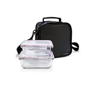 IRIS Basic Sac Repas avec 2 conteneurs, Tissu et Polyester, Noir, 21 x 13.5 x 22 cm