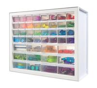 IRIS DPC-44 Armoire à 44 tiroirs pour pièces de couture et d'artisanat, 49,5 x 39,5 x 17,8 cm, blanc