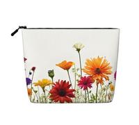 Iris Flower Butterfly Trousse de maquillage en chanvre imperméable pour voyage, usage quotidien et cadeaux (24,1 x 17 x 5,1 cm), Noir , Taille unique