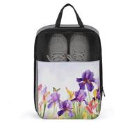 Iris Flower Sac à chaussures de voyage résistant à l'eau avec fermeture éclair Gris Taille unique moderne, gris, Taille unique, Moderne