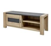 IRIS - Meuble TV 1 Porte Coulissante Imitation Bois - Altobuy Marron