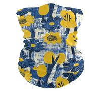 Iris Moutarde Jaune Bleu Echarpe Gaiter 26X30Cm Séchage Rapide Tube Bandeaux Anti-UV Chapeaux Demi-Visage pour Randonnée Course À Pied Adulte