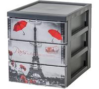 Iris Ohyama, Tour de Rangement Plastique, 3 Petits Tiroirs, Design Paris, Rangement Enfant, Format A5, Organisateur de Bureau, Pour Accessoires, Salle de bain, Cosmétiques, Sans BPA, Tour, SCF-A5