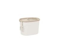Iris ohyama bac a litiere avec pelle et entrée par le haut - 53 x 39 x 56,9 cm - beige et blanc