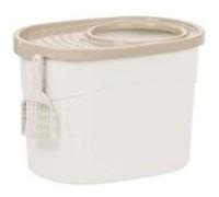 Iris ohyama bac a litiere avec pelle et entrée par le haut - 53 x 39 x 56,9 cm - beige et blanc G