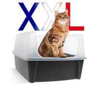 Iris Ohyama, Bac Litière pour Chat XXL, Maison de Toilette, Gris, Caisse Litière, Rebords Amovibles, Anti-Fuite, Nettoyage Facile, pour Grand Chat Adulte, Deux Chats, Maine Coon, sans BPA - CLH-XL
