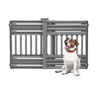 Iris Ohyama, Barrière de sécurité pour Chien, Barrière d'Escalier L61 x H64 cm, Extensible jusqu'à 1m, Fixation par Pressions sans perçage, Couloir, Cuisine, PBR-600, Plastique(PP) Gris