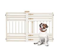 Iris Ohyama, Barrière de sécurité sans perçage / à pression extensible de 61 à 100 cm, verrouillage par la poignée, 2 coussinets de chaque côté pour chien - Pet Barrier PBR-600, Blanc