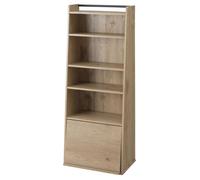 Iris Ohyama, Étagère, Meuble, Bibliothèque de Rangement, avec 1 Porte Rabattable, Multi-Usage, Solide, Contemporain, Chambre, Salon, Bureau - Book Shelf - IWMG-5 - Marron Cendré