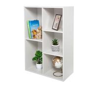 Iris Ohyama, Meuble de Rangement en Bois, bibliothèque 60 cm de largeur, à Cube, Étagère 5 Compartiments, Modulaire, Polyvalent, Blanc, Ouvert, Salon, Bureau, Chambre, Livre, Assemblage Facile, CX-23C