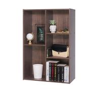 Iris Ohyama, Meuble de Rangement en Bois, bibliothèque 40 cm de Largeur, à Cube, Étagère 5 Compartiments, Modulaire, Polyvalent, Marron, Salon, Bureau, Chambre, Livre, Assemblage Facile, CX-23C